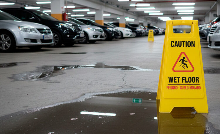 aparcamiento subterráneo mojado
